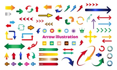 Set of colorful arrow icon vector material