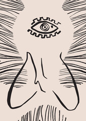 Abstract minimalistic eyes, abstract modern shapes and art minimalistic female figure contemporary collage posters. Organic surreal design Aesthetic Modern Art, Boho Decor, Minimalist Art