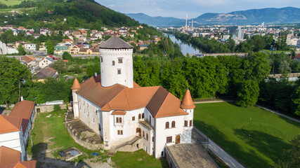 Obraz premium Aerial view on Budatin Castle near the city of Zilina in Slovakia.