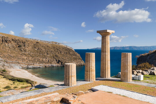 The remains of the ancient city of Karthaia founded in the 12th century BC on the south-eastern coast of the Greek island of Kea in the Cyclades archipelago