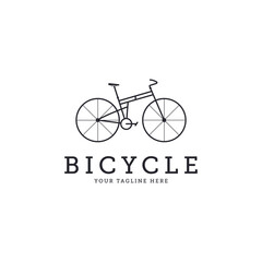 line art bicycle bike icon logo vector minimalist illustration design