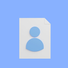 3d illustration icon paper file with people icon