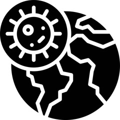 Virus in the World icon, Vaccine Development related vector