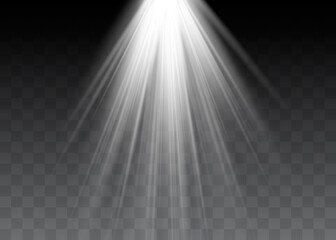 Vector spotlight. Light effect.Vector transparent sunlight.