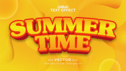 summer text effect template with cartoon style