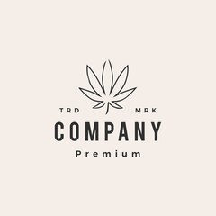 cannabis leaf hipster vintage logo vector icon illustration