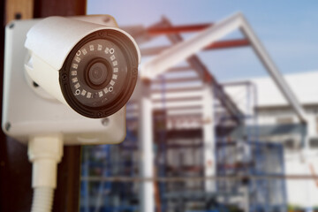CCTV camera security surveillance, with copyspace and space for text