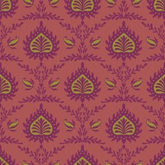Decorative floral vector seamless pattern design