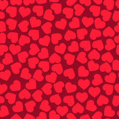Seamless shapes of hearts on a light background. Print for printing. Gift wrap. Vector.