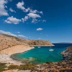 A bay on the south coast of the Greek island of Keros in the Small Cyclades