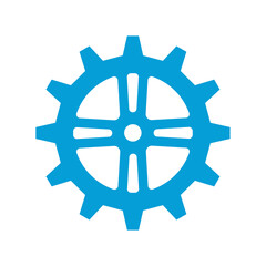 Gear wheel icon. Machine gear for setting Ideas to drive business forward through innovation.