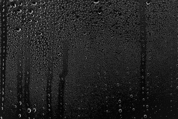 background water drops on black glass, full photo size, overlay layer design