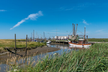 Shrimp cutter in the harbour of Spieka