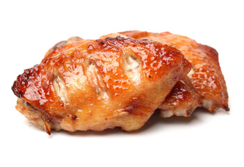 grilled chicken wing isolated on white