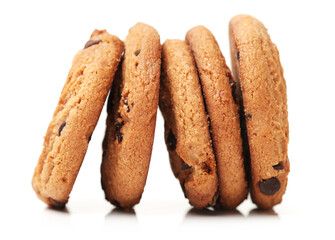 Cookies nuts on the isolated on white background.