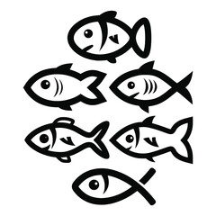 fish cartoon page flat design