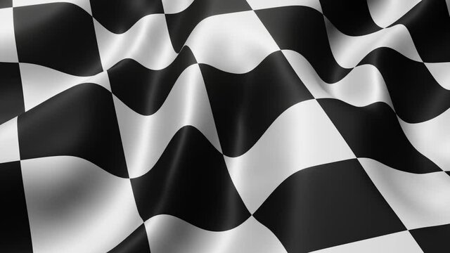 3d rendering of  checkered flag waving in a looping motion