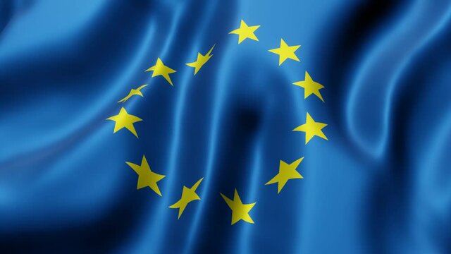 3d rendering of  an Europe EEC flag waving in a looping motion