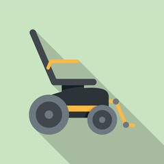 Electric wheelchair icon, flat style