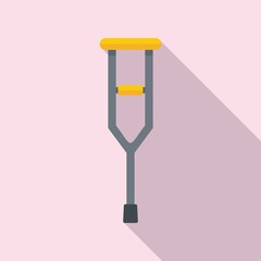 Medical crutches icon, flat style