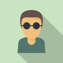 Blind man icon, flat style
