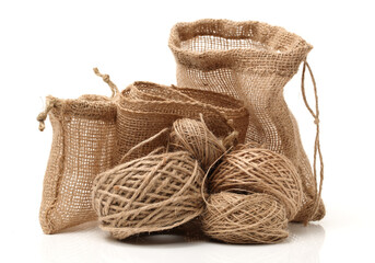 Obraz premium Hemp rope on white background