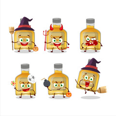 Halloween expression emoticons with cartoon character of coconut arrack