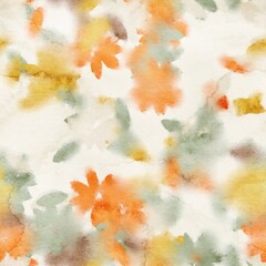 Seamless watercolor floral trendy chic pattern for surface print. High quality illustration. Luxury sophisticated graphic design. Emotional tender romantic feeling. Paint wash bleeds in paper.