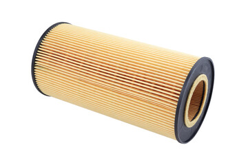 Car oil cartridge filter on a white background.