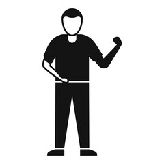 Amputee hand icon, simple style