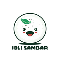 Obraz premium cute idli sambar food. vector cartoon illustration