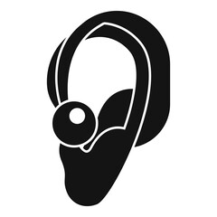 Hearing aid icon, simple style