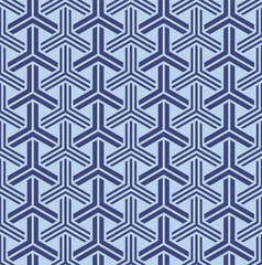 Japanese Overlap Hexagon Weave Vector Seamless Pattern