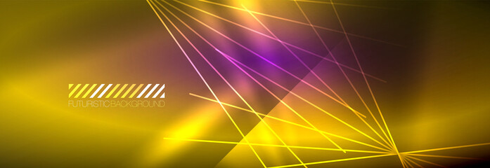 Neon dynamic beams vector abstract wallpaper background. Wallpaper background, design templates for business or technology presentations, internet posters or web brochure covers