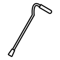 Steel walking stick icon, outline style