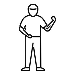 Amputee hand icon, outline style