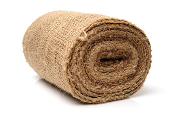 Burlap on white background