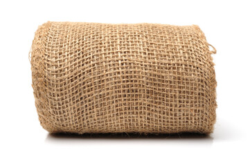 Burlap on white background