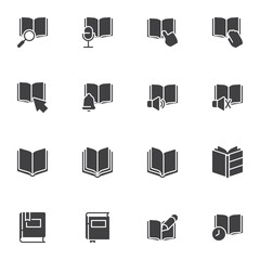 Book pages vector icons set