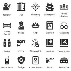 Crime investigation icon set 2 (Grey Series)