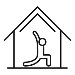 Home training exercise icon, outline style