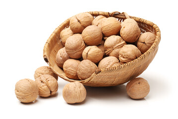 walnuts on a white background