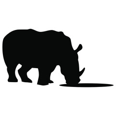 rhino silhouette vector drink design