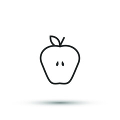 Vector apple icon. Fresh healthy food symbol. For design, web site design, logo, app, UI.