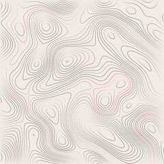 Retro topographic map. Geographic contour map. Abstract outline grid, vector illustration.