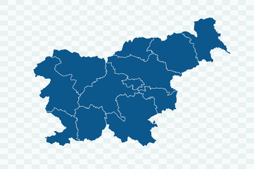 Slovenia Map blue Color on Backgound png

