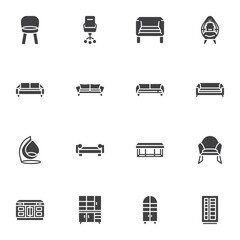 Furniture vector icons set