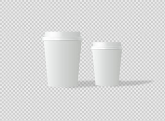 Mockup template for cafe, corporate identity design. Disposable paper tableware. Vector template for hot drinks.Vector illustration EPS10