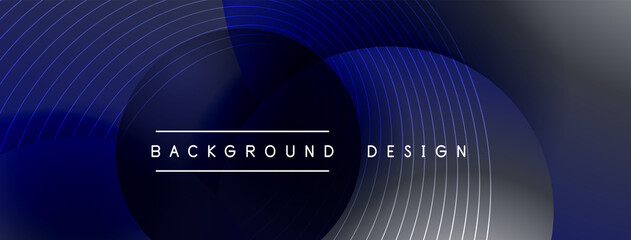 Gradient circles with shadows. Vector techno abstract background. Modern overlapping forms wallpaper background, design template