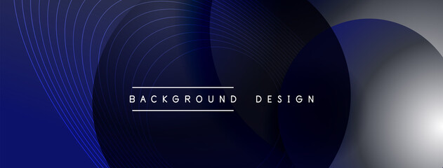 Gradient circles with shadows. Vector techno abstract background. Modern overlapping forms wallpaper background, design template